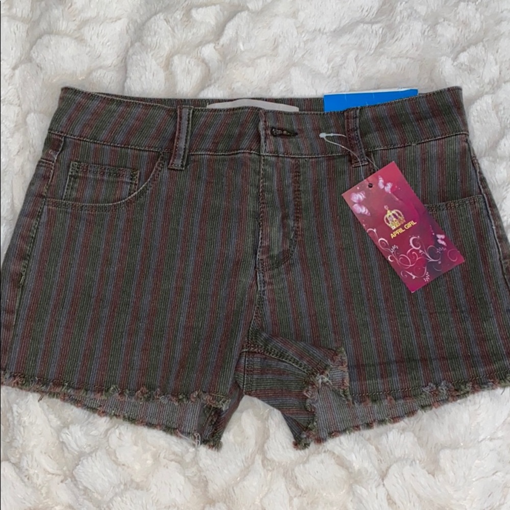April girl striped shorts NWT